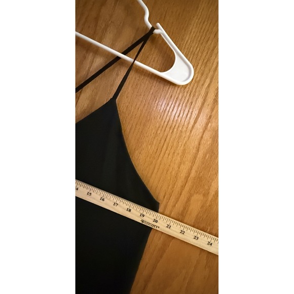 Boohoo Maxi Dress Sz 14 Black Criss Cross Spaghetti Strap Whimsygoth Sexy Flowy - Picture 5 of 11